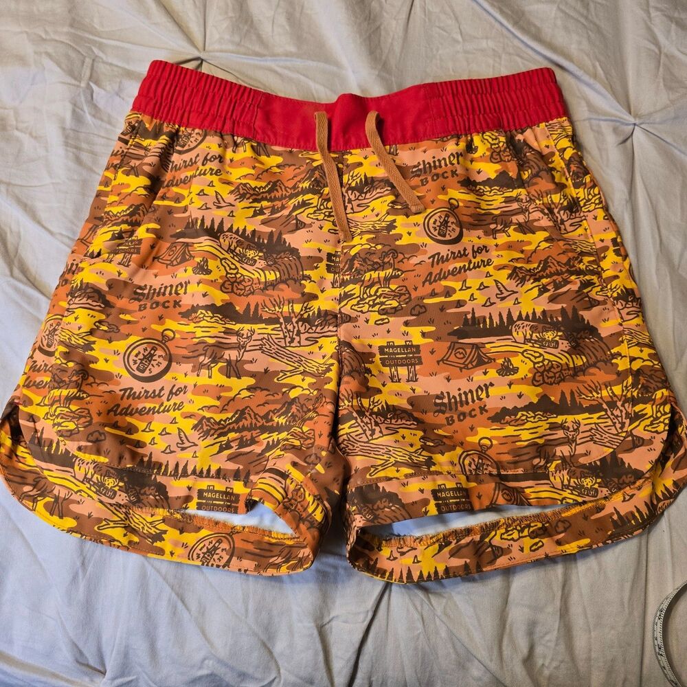 Magellan Shiner Swim Trunks Mens medium Board Shorts Printed Fish Gear